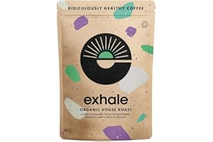 EXHALE Organicznie mielona kawa - NOWA DŹWIĘCZA OPAKOWANKA 450G - pojedynczego pochodzenia i 100% ziaren Arabica. Do ekspresu do kawy, filtra lub AeroPress - średnio palona