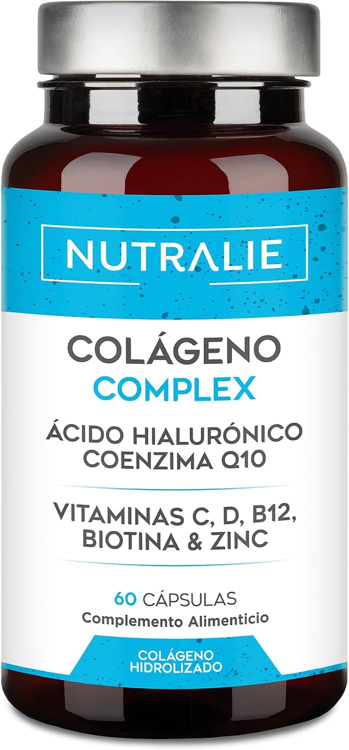 Colágeno Ácido Hialurónico - Hidrolizado + Biotina + Q10 - Piel Cartílago - Vit C D B12 y Zinc - Collagen Complex - 60 Cápsulas Nutralie