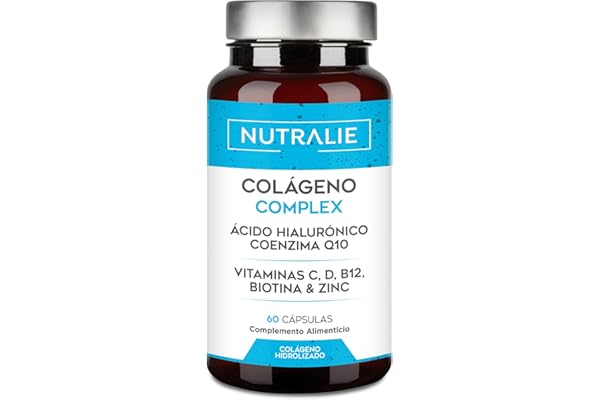 Colágeno Ácido Hialurónico - Hidrolizado + Biotina + Q10 - Piel Cartílago - Vit C D B12 y Zinc - Collagen Complex - 60 Cápsulas Nutralie