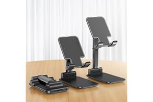 RAPECOTT Verstellbare Handyhalterung, Handyhalterung Tisch, Telefon Halterung,Telefon Stand, Handyhalter für Tisch, Faltbarer Schreibtisch Ständer,Handyhalter Smartphone Tisch,Tablet Halter (Schwarz)