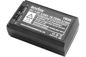 Fomito Godox Batería de Litio VB26 DC 7.2V 2600mAh para Flash Godox V1C V1N V1S V1O V1F