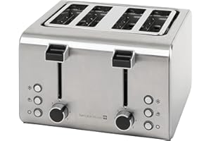 Tarrington House Tostapane TA4170N, 1600 W, 4 scomparti, funzione scongelamento, raccoglibriciole estraibile, grado di doratura regolabile, argento