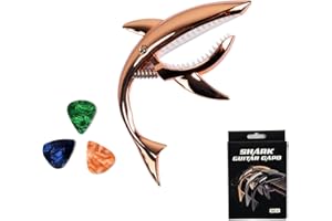 YOUNLEN Guitar Capo capo for acoustic guitar Zinc Alloy Capo Shark Guitar Capo Suitable for acoustic and electric guitars, ukulele 6+12 strings（rose gold）