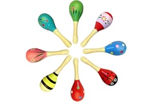 RTBRCG 8 Stück Maracas, Holz Rassel für Musikunterricht Professionelle, Rassel Musikinstrument Rasseln für Hochzeitsgeschenke, Holzrassel für Musikalische Früherziehung
