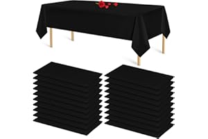 Lumaycens 20 Pack Exquisite Black Rectangle Tablecloths,54x108 Inch Black Plastic Disposable Table Cloth,Black Plastic Table Cloths for Parties,Picnic,Birthday,Wedding,Outdoor
