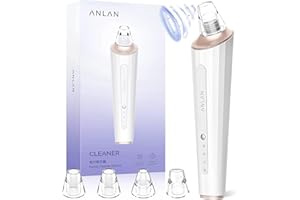 ANLAN Aspirateur Point Noir, Extracteur Point Noir, Tire Comedon Point Noir avec 5 Sondes et 3 Modes, Blanc