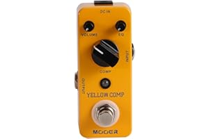 MOOER Yellow Compressor Comp guitar pedal bass compressor, True Bypass guitar compression, adjustable EQ and volume, portable mini size.