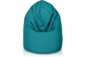 Bepouf - Pouf a Sacco Baby 55Øx95H cm 150L Poliestere Turchese Imbottito, Puffo per Sedersi Bambini, Pouf Poltrona Salotto e Camera da Letto Comodo e Lavabile - Poltrona Sacco Anallergica Impermeabile