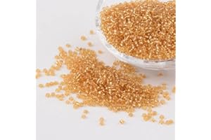 Handicraft Emporium Glass Seed Beads | Lined | 2mm | Pale Gold | 50g