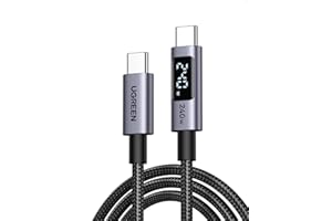 UGREEN 240W USB C to USB-C Cable with Digital Display PD 3.1 Type C to C Fast Charging Cable Compatible with MacBook Pro M4/Air, iPad Pro 2025, HP EliteBook, iPhone Air/17/16, Galaxy S25, 2M
