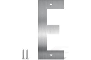 USENUMBER 7,6 cm Edelstahl Metall Hausnummern Türnummern und Buchstaben Silber Moderne Hausnummern Briefkastennummern und Hausnummern für Draußen Adressnummern für Haus Wohnung (E)