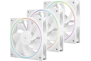 Thermalright TL-S12RW X3 CPU Fan 120 mm Reverse Fan Case Cooler Viene fornito con illuminazione ARGB, raffreddamento CPU con velocità 1500 RPM, Bianco PC PWM Silent Computer, set di ventole
