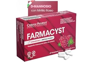 CISBANI PHARMA Farmacyst 45 compresse D-Mannosio, Mirtillo Rosso e Semi di Pompelmo - Integratore per Vie Urinarie - Sollievo da Cistite, Gonfiore e Infezioni - Senza Glutine, Senza Lattosio