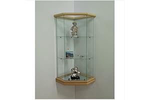 VM ART DESIGN GLASS CORNER GLASS DISPLAY CASE TO WALL code VM504T (WHITE OAK WOOD)
