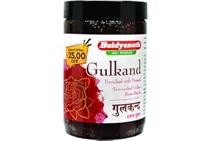 Baidyanath Asli Ayurved Gulkand 400 Gummy Enriched with Prawal Sun-cooked Indian (Rose Petal Jam) (Pack of 1)