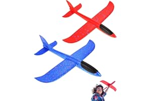 TPZORJX Aereo Giocattolo Polistirolo per Bambini 2 Pezzi 24cm, Aerei Aeroplano Giocattolo, Giochi Regalo Bambini Bambina Bambino 4 5 6 7 8 9 Anni, Aliante Aeroplano Schiuma per Grande Giochi Esterno