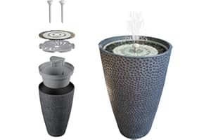 Hydria Pirene Lite Black | Cordless Ready-To-Go Water Feature | Rechargeable | LED Lights | Remote Control | Works Without Solar Power | Indoor and Outdoor Fountain | British Brand