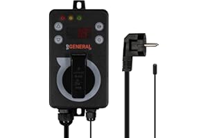 ‎MI-HEAT Mi-Heat Universal Outdoor Thermostat - Temperaturregler GH600 für Gewächshaus, Terrarium, Brutkasten, Bienenstock - zum heizen und kühlen - Universalthermostat IPX4 - abgesetzter Sensor