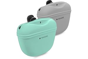 Navaris 2X Borse Porta-Croccantini Cani - Sacchetta Porta-Ricompense per Addestramento Passeggiata Cane - Tasca Porta-Oggetti Silicone 12,8x10,7x4,8cm