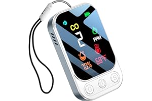 HAKINAKU Tragbarer CO-Melder Kohlenmonoxidmelder, Mobiler CO-Warner Kohlenmonoxid Warnmelder, CO-Messgerät CO-Messer mit Temperatur- & Luftfeuchtigkeitsanzeige, für Reise Camping, HD09-Grau
