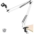 NEEWER Adjustable Microphone Suspension Boom Scissor Arm Stand, Max Load 1 KG Mic Stand for Radio Broadcasting, Voice-Over, Stage and TV Stations, Compatible with Blue Yeti Snowball Yeti X,etc (White)
