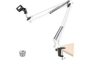 Neewer Soporte de Brazo Tijera con Brazo Suspensión de Micrófono Ajustable Soporte de Micrófono Compacto de Carga Máx 1KG Hecho de Acero Duradero para Estudio Transmisión Radio Sonido Voz Etapas y TV
