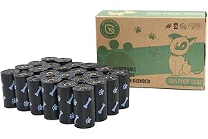 GREEN MAKER ENVIRONMENTAL PROTECTION Green Maker 30% più Spesso Biodegradabili Sacchetti di Cacca di Cane 360 Sacchetti Cane Fatti da Amido di Mais con DIN CERTCO Certificazione (Nero)