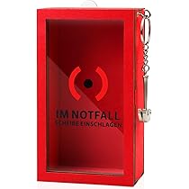 APOMOONS Feuerwehr Spardose - Notfallbox Mit Hammer 'Im Notfall Scheibe Einschlagen'