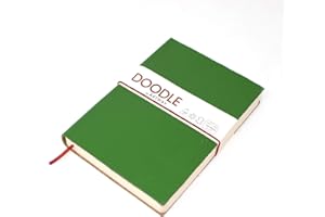 Artway Indigo Doodle - Skórzany notatnik/zeszyt w kolor zielone awokado - 175 mm x 125 mm - 164 strony/82 kartki papieru o gramaturze 150 g/m²