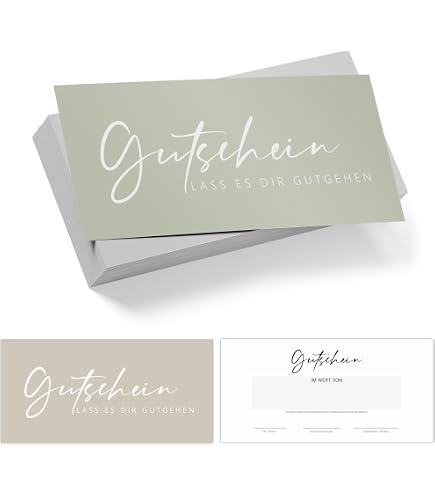 Individuelle Geschenkgutscheinkarten Mit Umschlägen – 100 Stück, Rustikales Design, Nummeriert