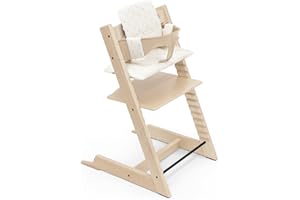 Seggiolone Stokke Tripp Trapp (Natural) con cuscino OCS (Wheat Cream) - Include sedia Tripp Trapp, Baby Set 2 per bambini da 6 a 36 mesi e cuscino - Regolabile, ergonomico e facile da pulire