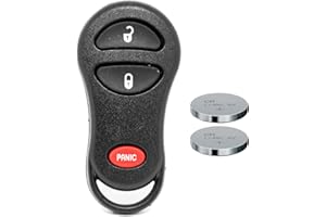 MT KEY Mando a distancia para llave de coche, 1 carcasa, 1 teclado y 1 batería CR2016 para Chrysler/Jeep Dodge