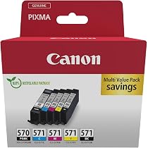 2 Packs De Cartouches Compatibles Canon 570-571 (10 Cartouches Avec Puce) - Neufs