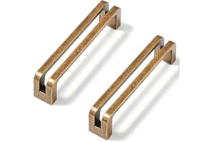 SYZOW 6 pièces poignées de placard cuisine en laiton antique, Poignee de Meuble Cuisine Laiton antique 96mm,Poignées de Tiroir de Meubles, pour Bureaux, Tiroirs, Armoires