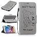 Produktbild Cozy Hut Wallet Case Kunstlederhülle für Samsung Galaxy S6 / G9200 5,1" - Cover Flip Tasche in Don't touch my Phone Design mit Kartenfach und Ständerfunktion Brieftasche und Kartenfächer in Niedlich Bär - Grauer Bär