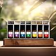 AuraDecor 7 Chakra Essential Oils with 7 Chakras Gem Stones (Sahasrara, Ajna, Vishuddha, Anahata, Manipura, Svadhistana & Muladhara) in a Gift Pack (Pack of 7, 7 Chakra Essential oil)