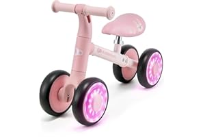 Kinderkraft Cutie Flash Bicicleta de Aprendizaje para niños, sin Pedales, Ruedas con Luces LED, diseño Moderno, construcción Segura, para niños a Partir de 1 año