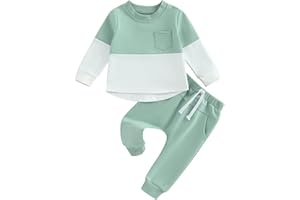 Carolilly Ensemble Vêtement Bébé Garçon de 2 Pcs, T-Shirt + Pantalon ou Shorts Taille Elastique avec Poches