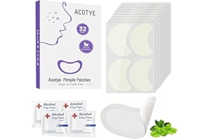 Patchs bouton ACOTYE 32pcs, pimple patch à L'huile d'arbre à thé, acide salicylique à et niacinamide, pour sur le menton, les joues, le dos