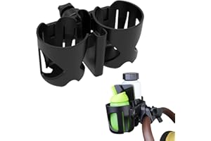 IHMEIJU Kinderwagen Getränkehalter mit Handyhalter, 3-in-1 Flaschenhalter, 360 Grad Drehung Getränkehalter für Rollstuhl, Kinderwagen, Fahrrad, Walker, Roller, Fahrrad, Uppababy, Nuna, Bugaboo, Doona