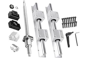 CNCMANS Linearführung SBR20 Linearschiene 200mm Gleitschiene Welle mit 4x SBR20UU Lagerblock + SFU1605 Kugelumlaufspindel 250mm mit BK12/BF12, DSG16H Muttergehäuse und Kupplungssatz CNC Teile