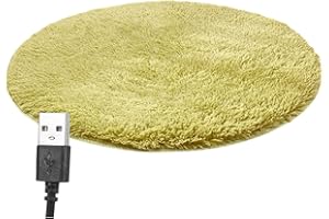 Emiif Tappetino termico per animali domestici, riscaldato tramite USB, in peluche, coperta elettrica per cani e gatti, temperatura costante, termostato, tappetino riscaldante elettrico (verde)