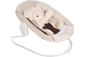 Hauck/ Alpha Bouncer/ Transat Nouveau-Né 3 en 1/ Douillet/ dès la Naissance pour Chaise Haute Évolutives en Bois Alpha+ & Beta+/ grande Surface/ Réducteur/ Hearts Beige