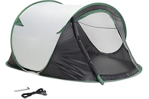 JEMIDI Tenda Campeggio 2 Posti Ultraleggera - Tenda Istantanea 2 Persone - Camping Tent con Rete Zanzariera Anti Zanzare - Tenda Pop Up Ultra Leggera