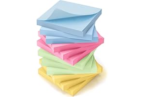 CEYSIN 1200 Sheets Sticky Notes, 76x76mm 12 Pads, Super Sticking Power, Recyclable, Bright Colors, Clean Removal, Self-Stick Notes for Post for Offices Home School Use