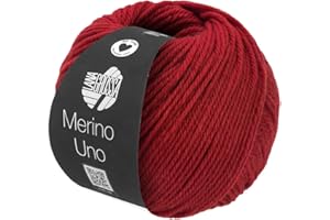 ‎LANA GROSSA LANA GROSSA Merino Uno | Klassische Merinowolle mit Superwash-Ausrüstung | Handstrickgarn aus 100% Schurwolle (Merino) | 50g Wolle zum Stricken & Häkeln | 125m Garn Dunkelrot - 82