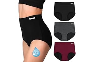 TIICHOO Bragas Menstruales Cintura Alta Flujo Abundante Rope Interior Mujer Regla Periodo Cómodo Respirable Absorbente y Lavable