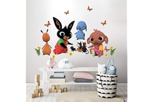 kina - B_R0009 Adesivi Murali Bambino Ecologici e Anallergici Soffice Effetto Tessuto Riposizionabile Bing Cartoon Flop Pando Sula Decorazione Muro Neonato Cameretta Asilo Nido Carta da Parati Adesiva
