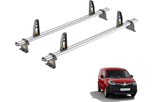 VAN DEMON Van Guard Roof Rack for Renault Kangoo (2008-2021) 2 Aluminium Roof Bars with Loadstops - UltiBar Plus - VG276-2