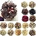 FESHFEN Darling with Extensions Curly Bun Hairstyle Updos High to add volume Scrunchy Pony Tail Piece High Quality Different Colours